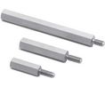 Standoff, M3 x M3 Thread, 20mm Body, Brass, Male/Female, 8mm Stud